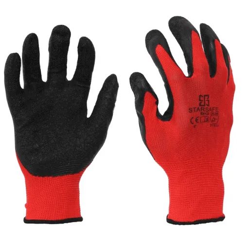 crinkled latex coated gloves