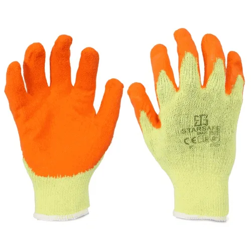 crinkled latex coated gloves