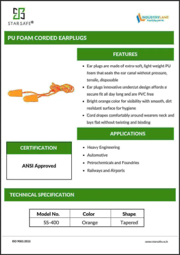 PU FOAM CORDED EARPLUGS - Image 2